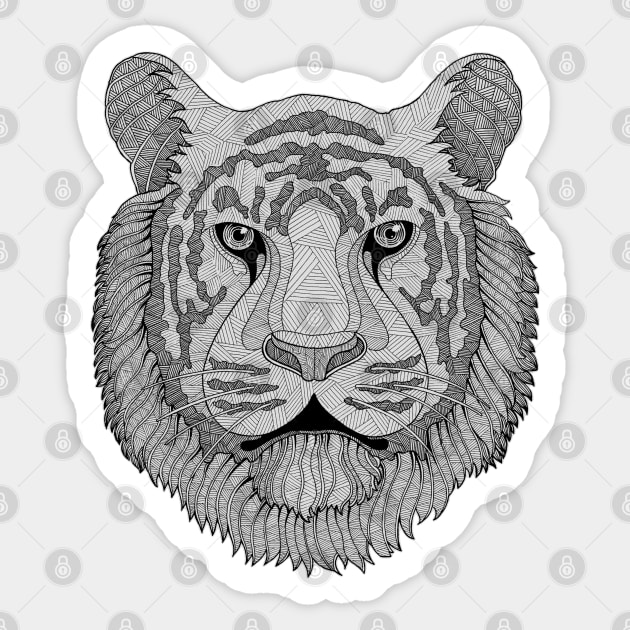 Tiger head Sticker by Nasitama